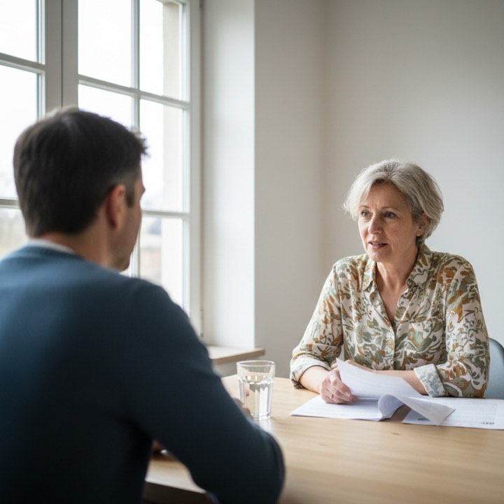 Frau im Gespräch mit einem Arzt